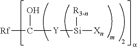 Fluoropolyether-containing polymer-modified silane