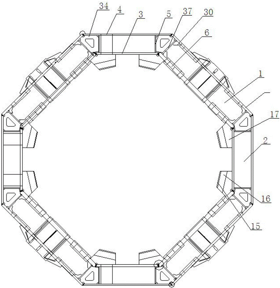 A manufacturing method of a ring beam structural member in a hydraulic plug-type platform lifting system