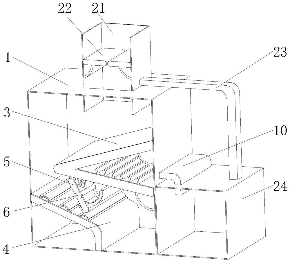 Coal mining screening device with dust splashing preventing function