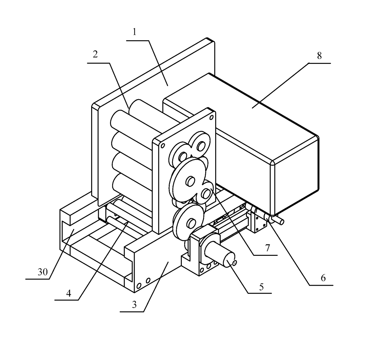 One-step noodle forming mechanism with rolling and cutting and a noodle machine integred with producing and cooking