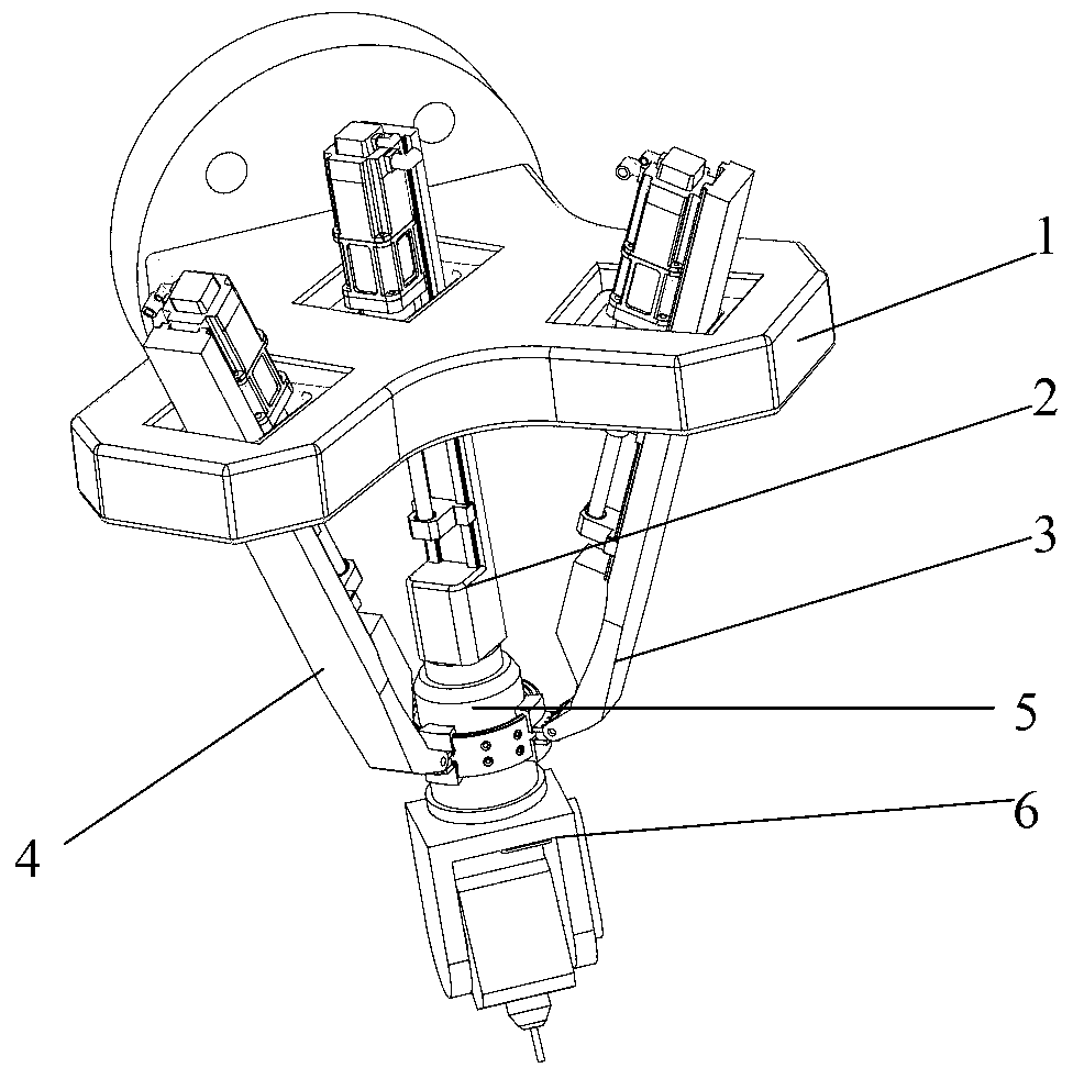 Asymmetrical five-degree-of-freedom parallel serial robot