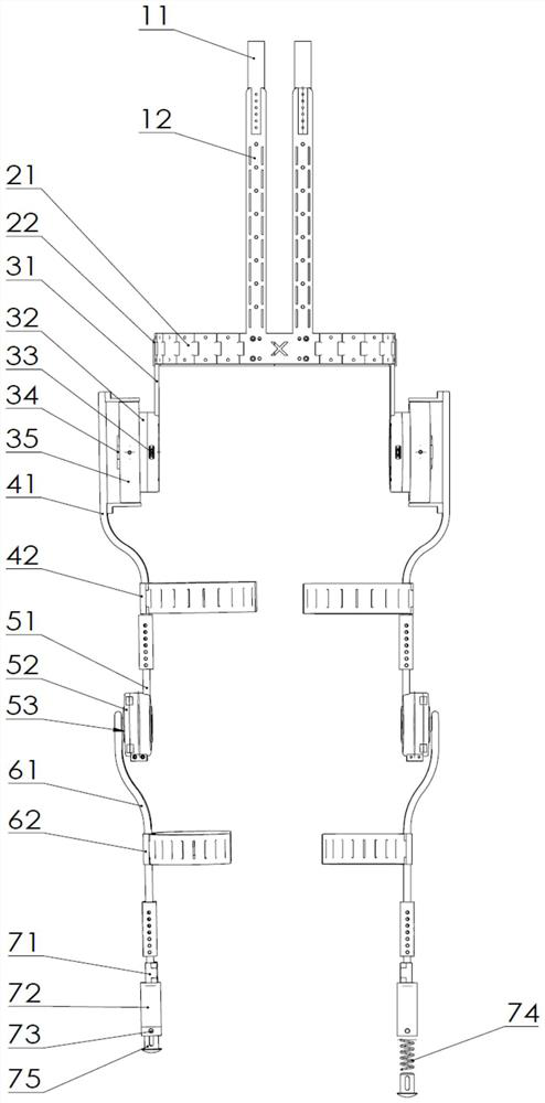 Hip joint assistance exoskeleton system capable of realizing auxiliary supporting of loads