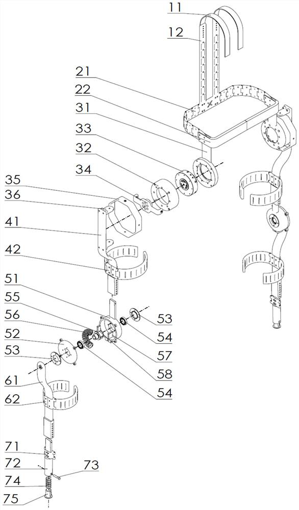 Hip joint assistance exoskeleton system capable of realizing auxiliary supporting of loads