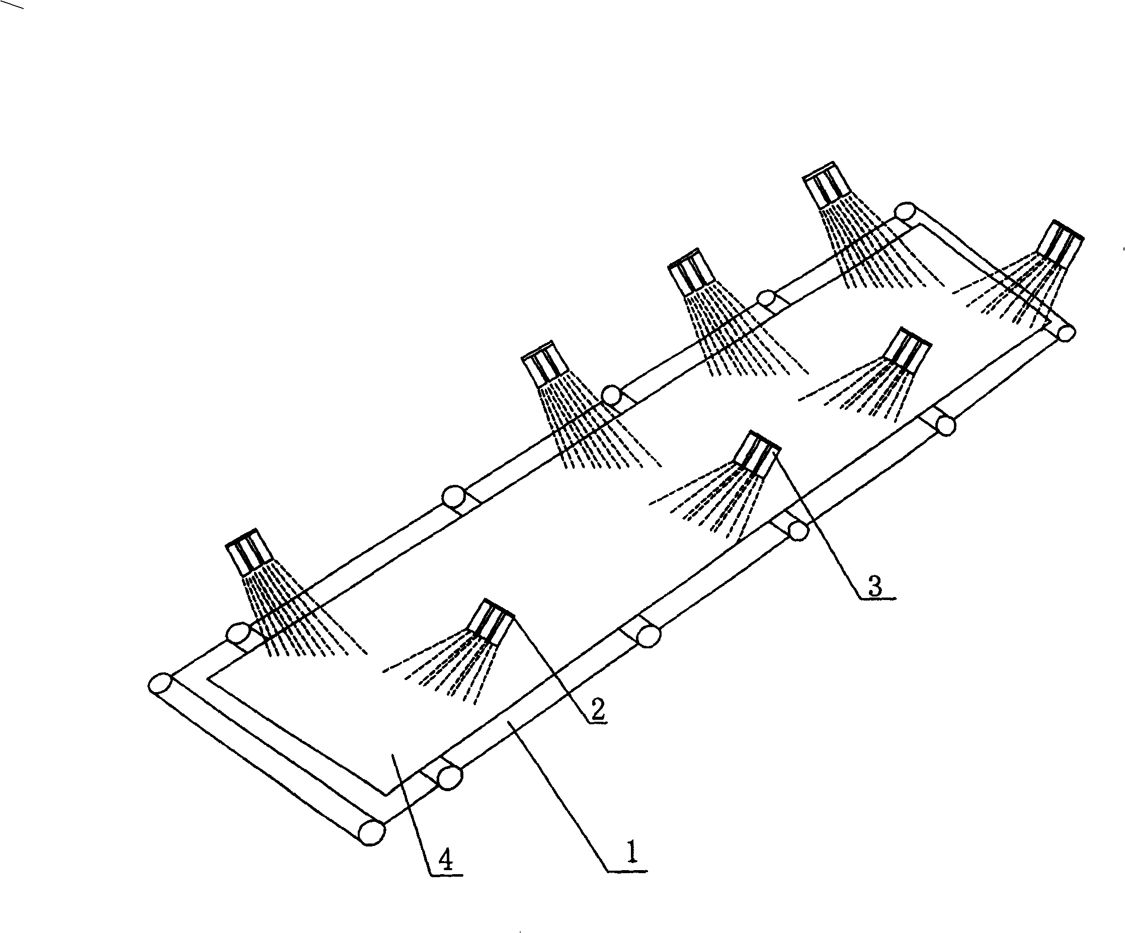 Laminated flowing cooling water side-jetting sweeping system after high-strength low-alloy steel being rolled