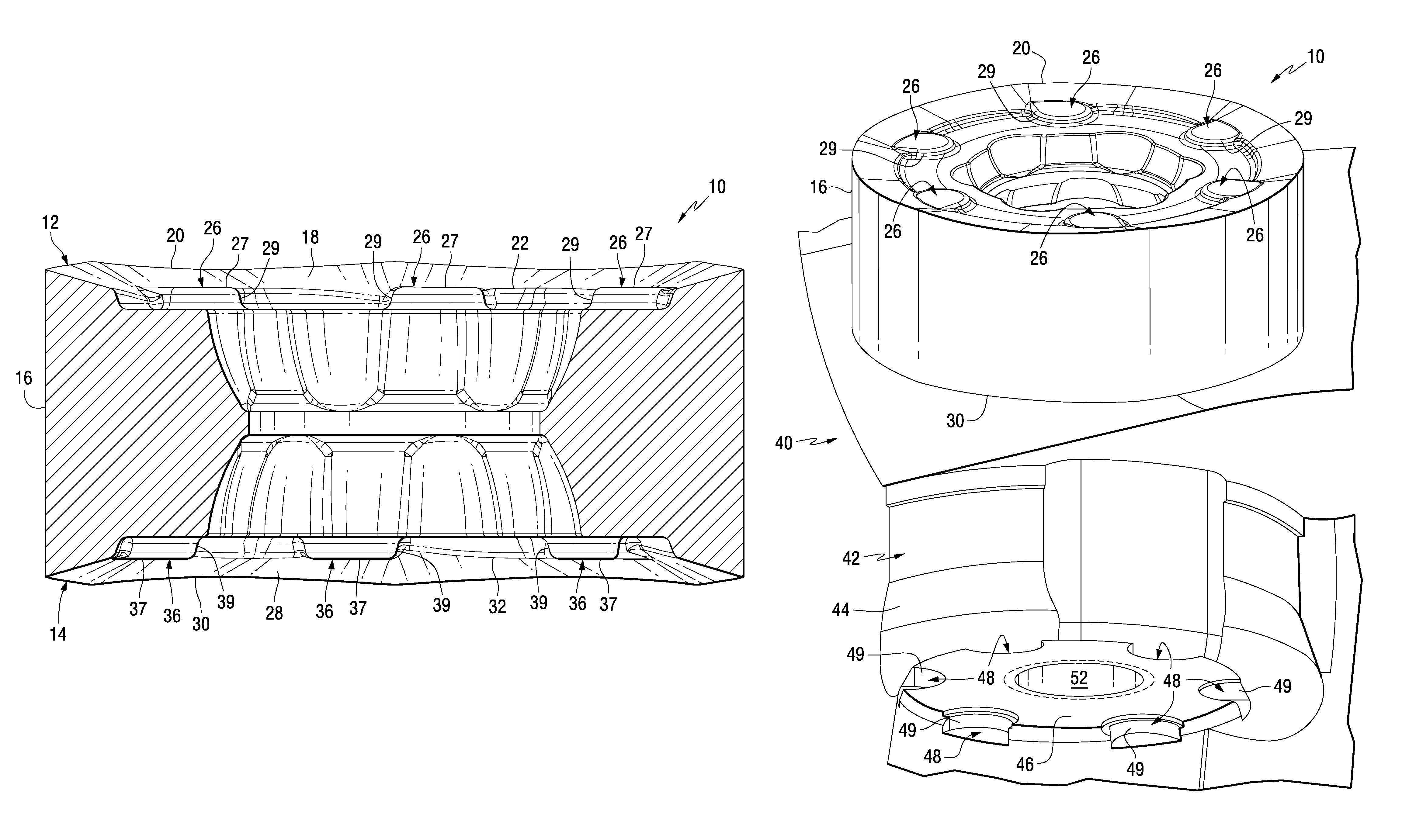 Round cutting insert with anti-rotation feature