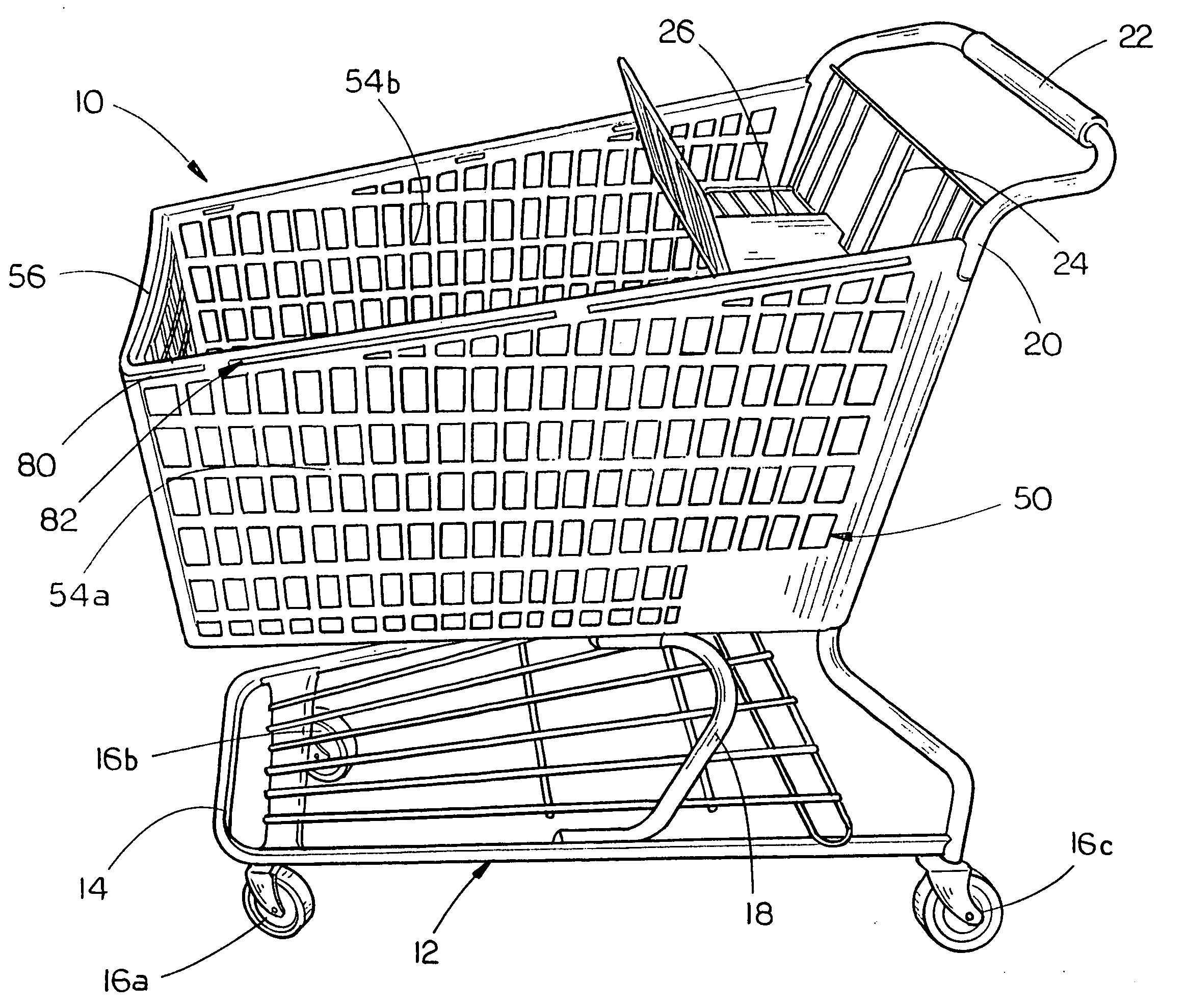 Plastic basket shopping cart