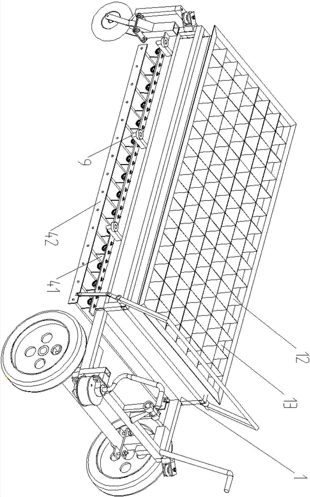 Filling and transfer vehicle for seedling-raising bags/seedling-raising pots