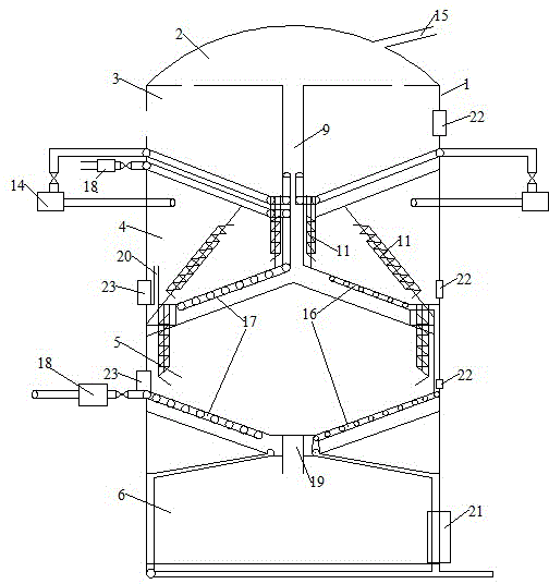 Heat recycling type sludge fermentation tower