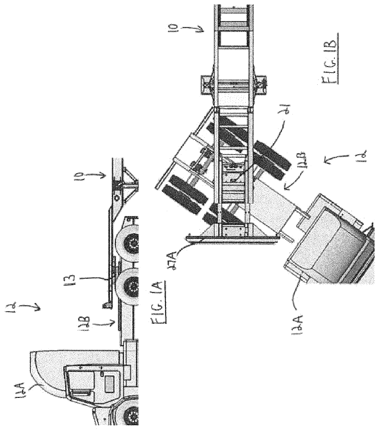 Extendable trailer for freight containers