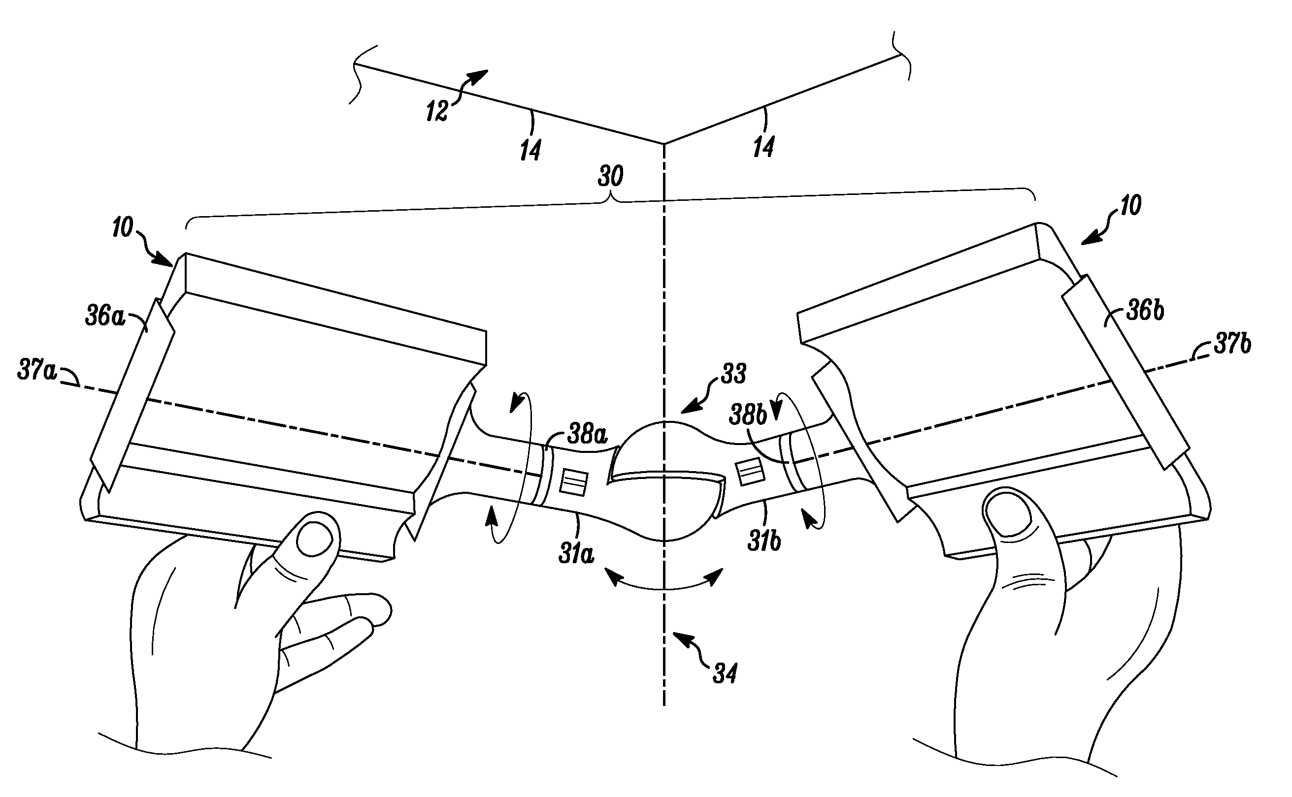 Protractor for calculating miter and bevel angles for installing molding