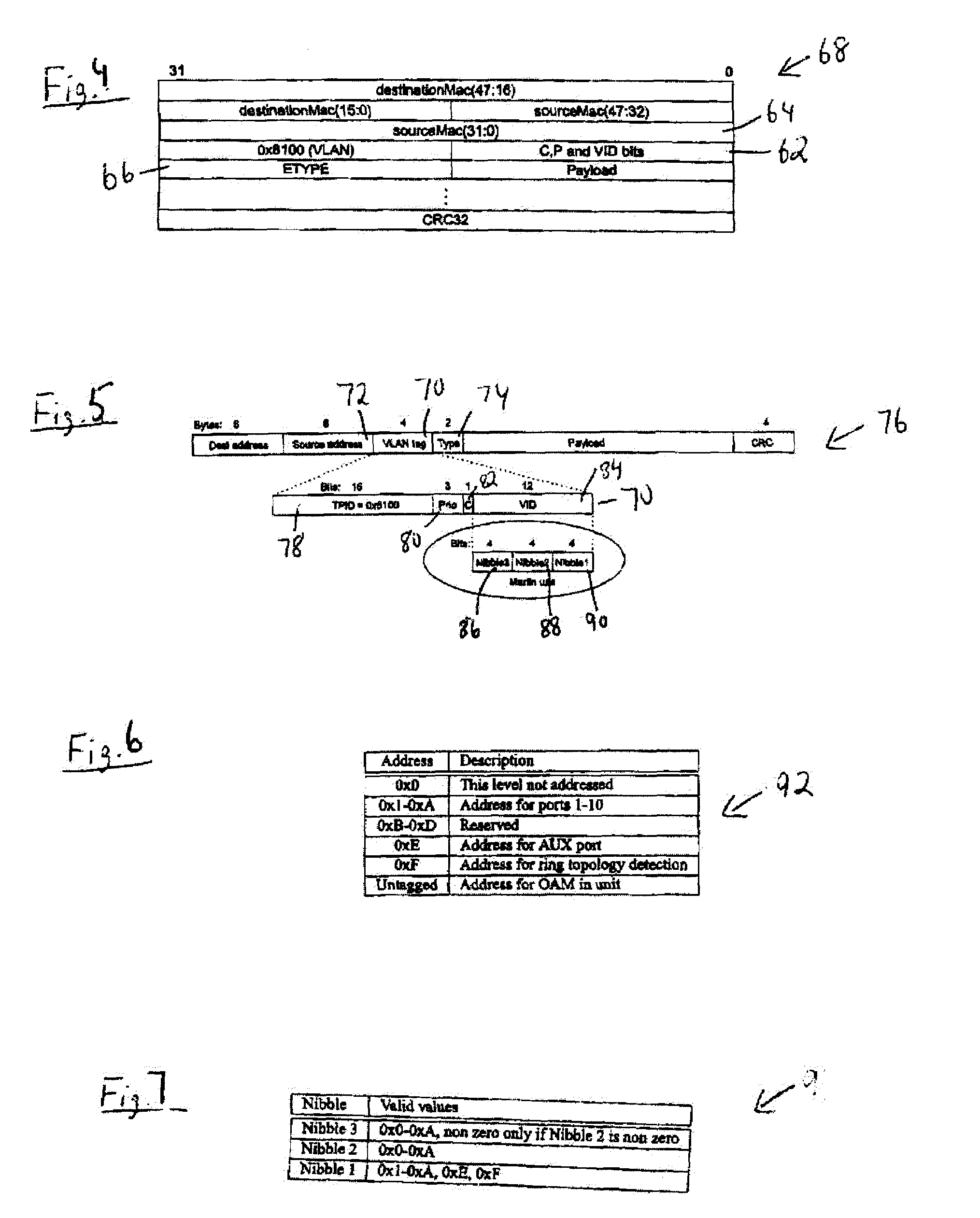 Method of sending a packet through a node