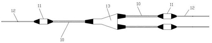 A submarine optical cable system for increasing the application depth of splitters