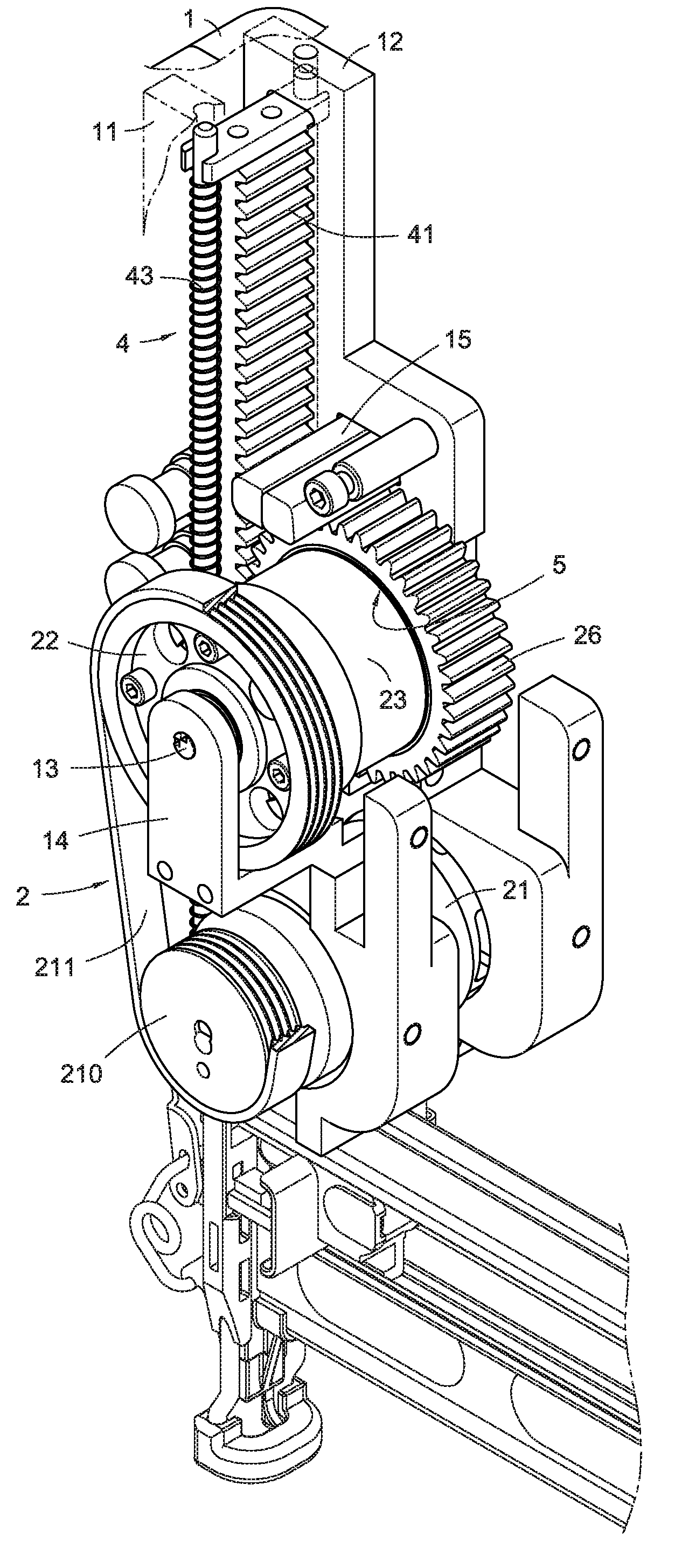 Transmission mechanism for electrical nail gun