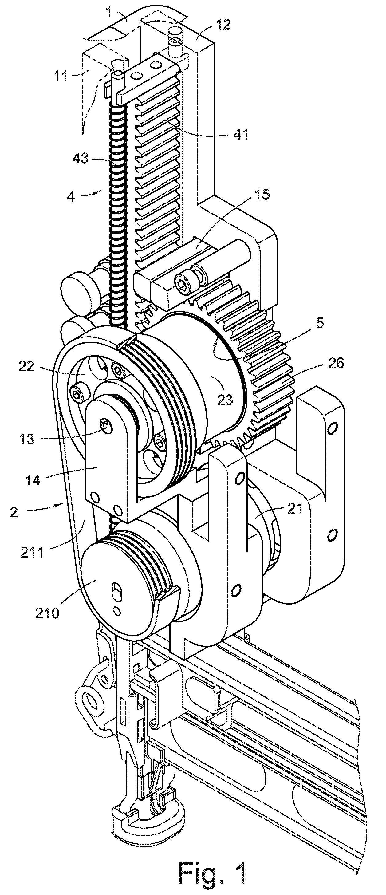 Transmission mechanism for electrical nail gun