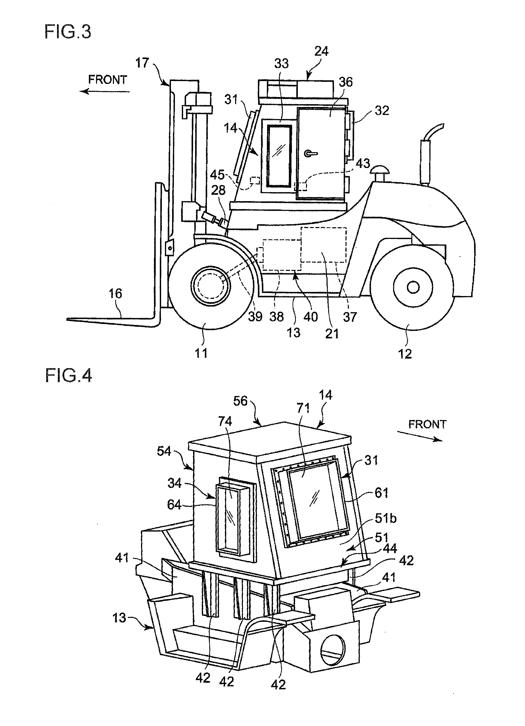 Manned vehicle and cabin structure thereof