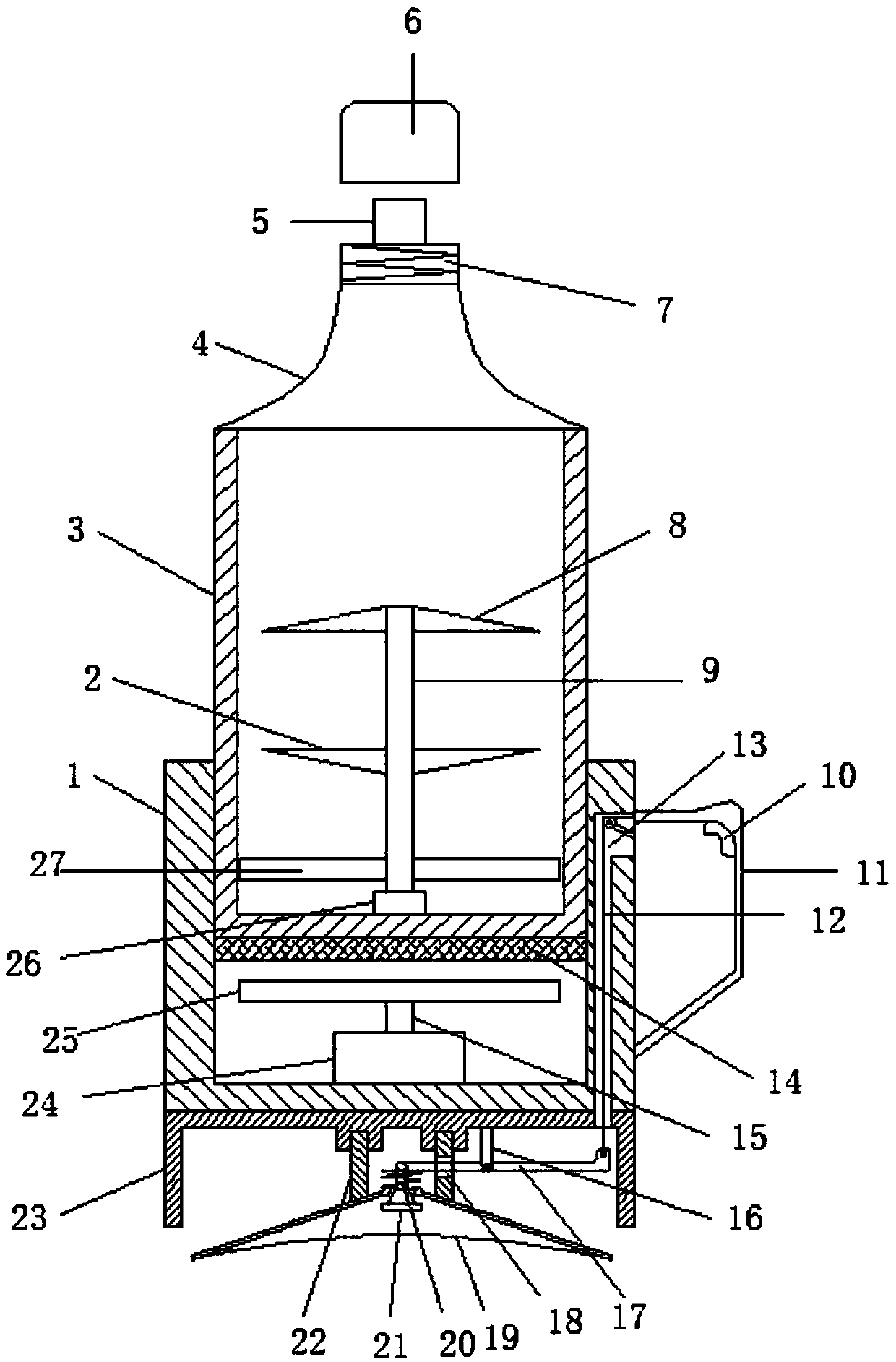 Self-stirring infant safety medicine feeding and food feeding device for pediatric nursing