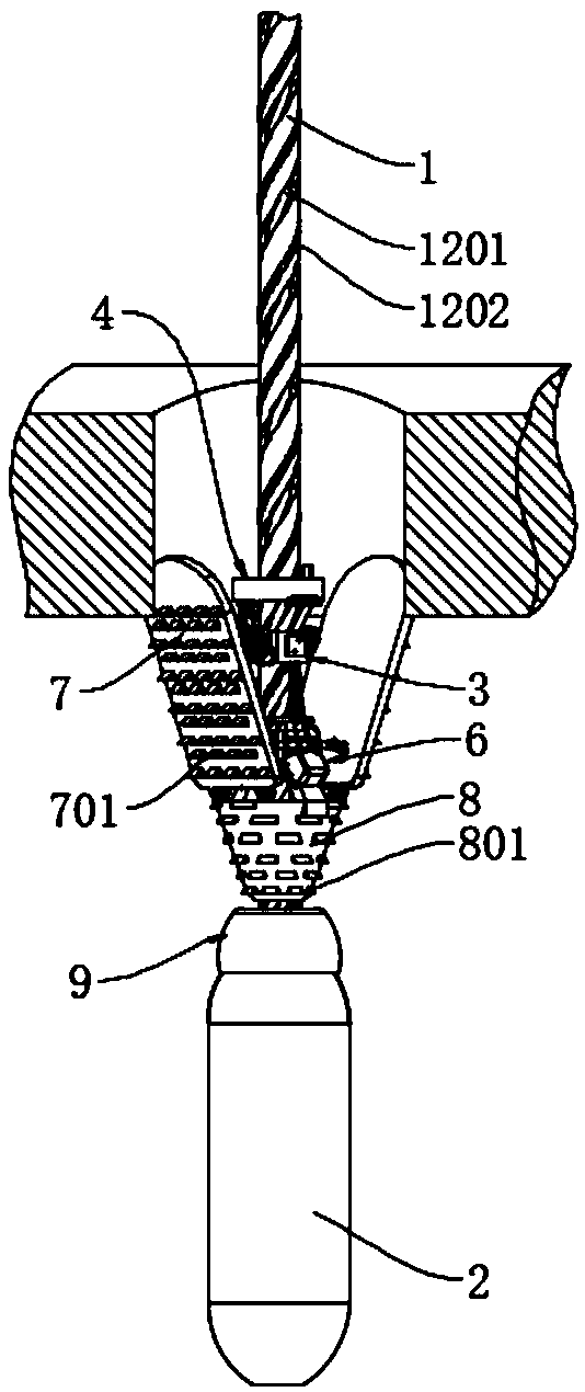 Jam release device used when keyway of petroleum and natural gas exploitation underground logging instrument is stuck