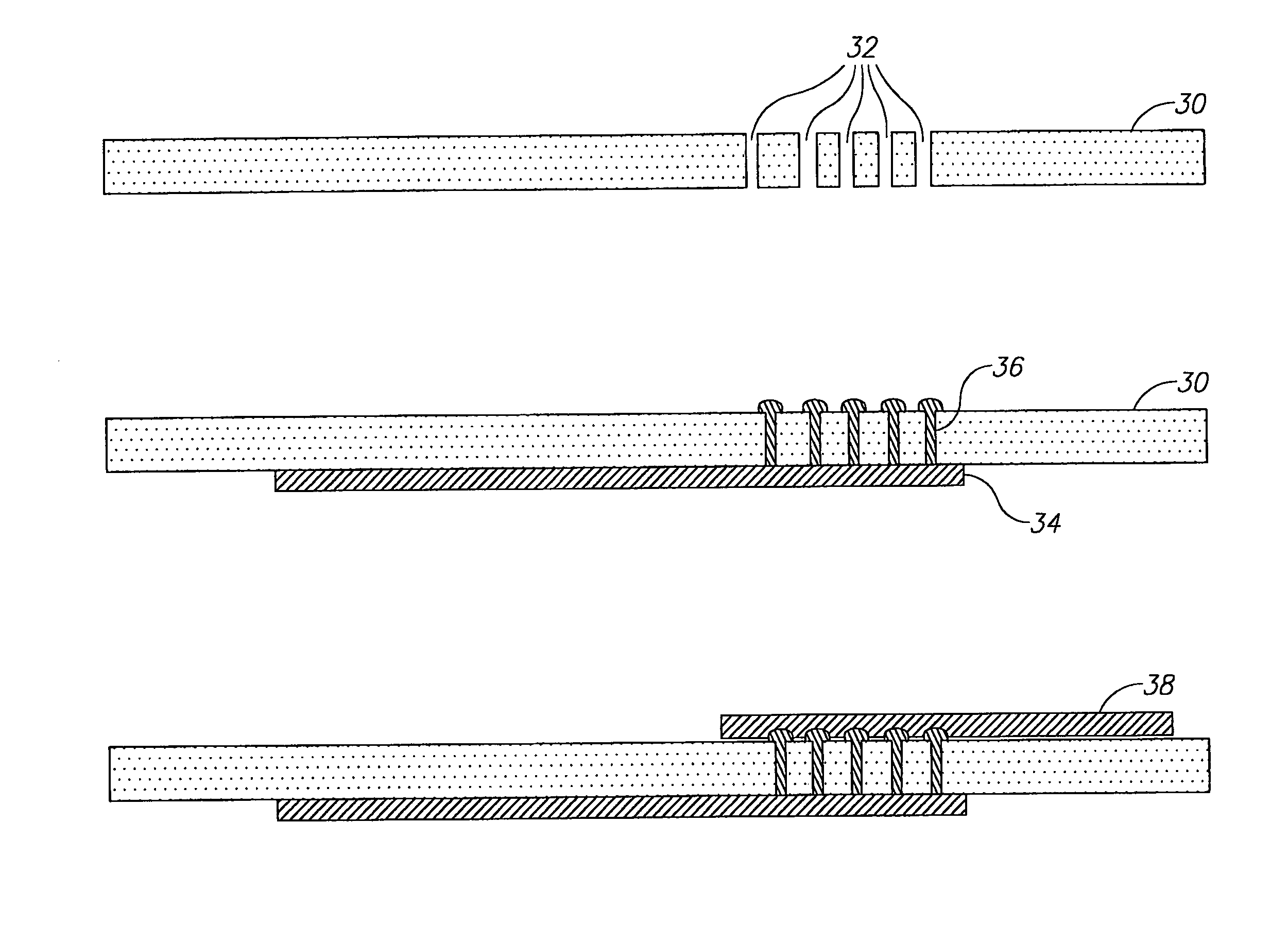 Flexible printed circuits with many tiny holes