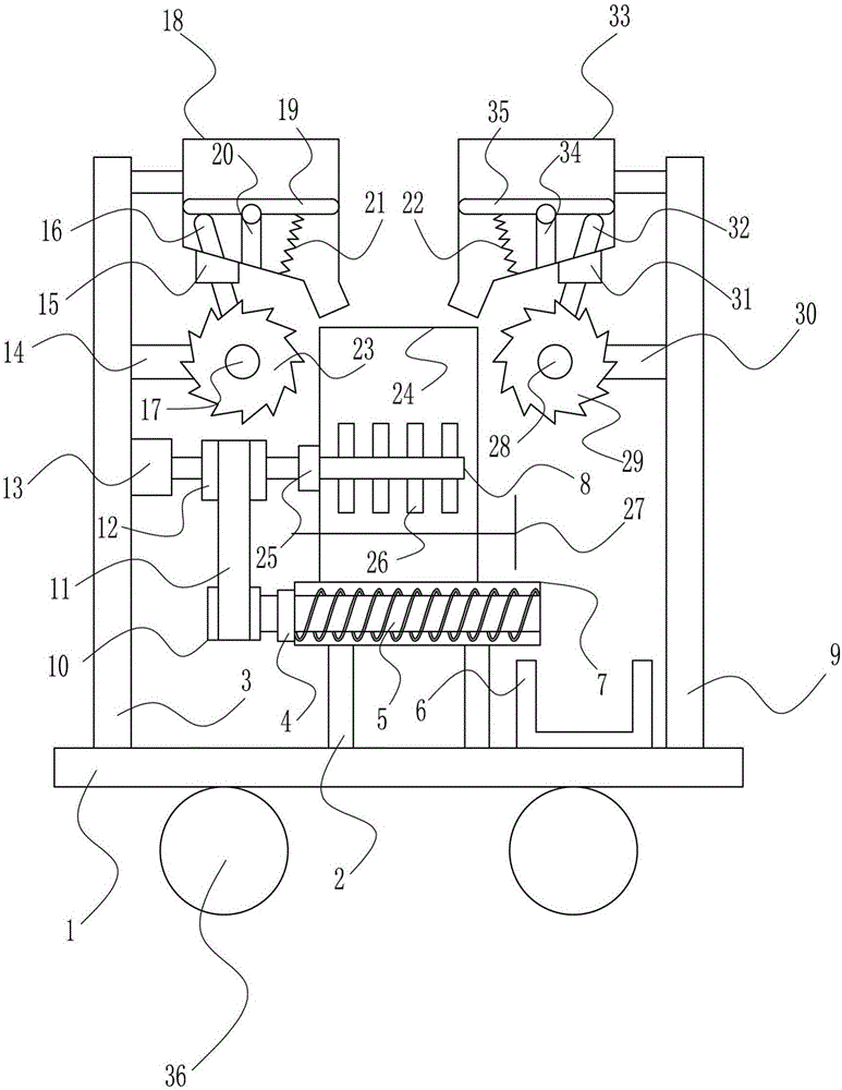 High-efficiency feed mixing device for animal husbandry