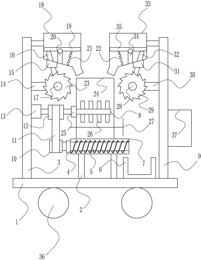 High-efficiency feed mixing device for animal husbandry