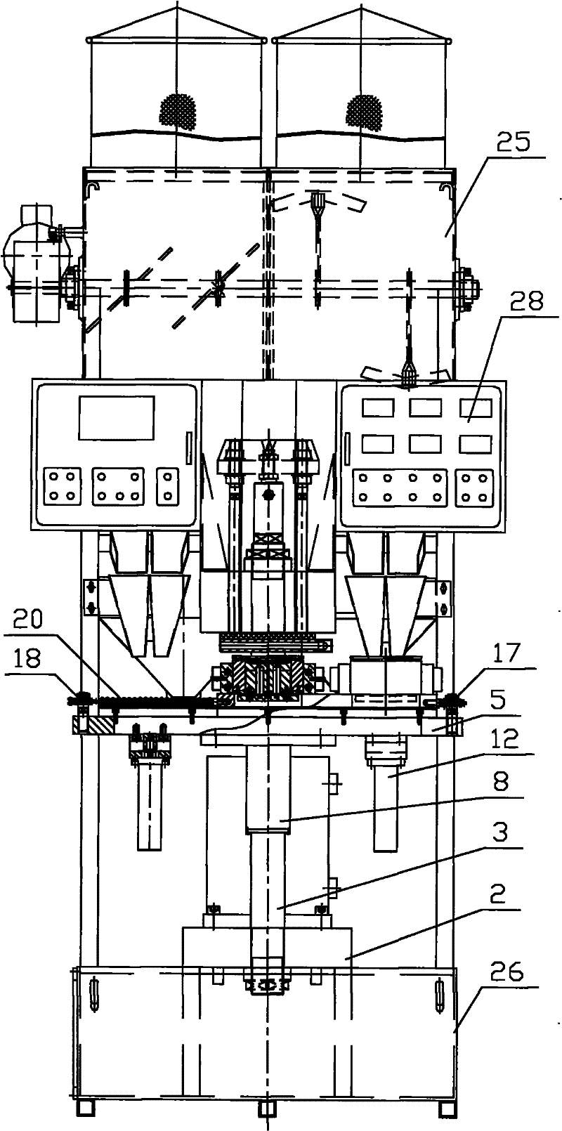 Hydraulic press with automatic weighing device and reciprocating work table