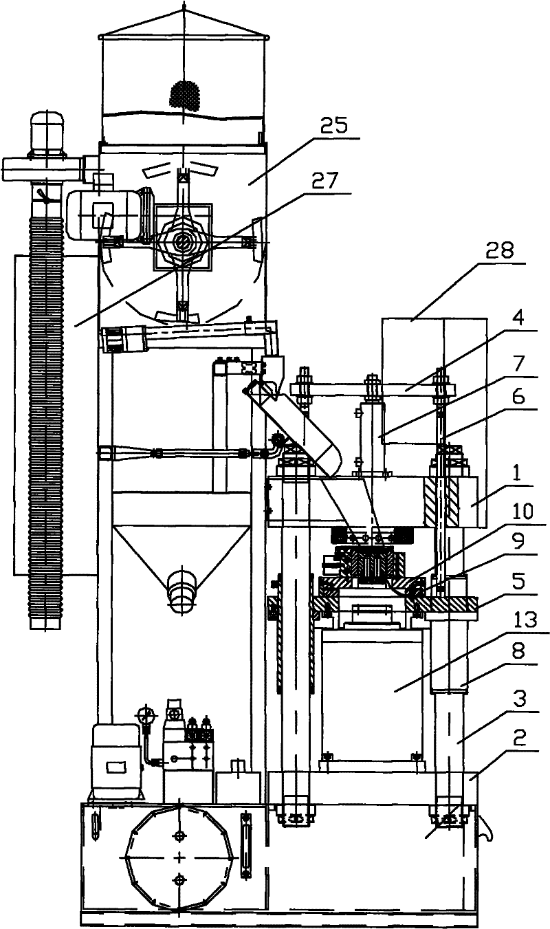 Hydraulic press with automatic weighing device and reciprocating work table