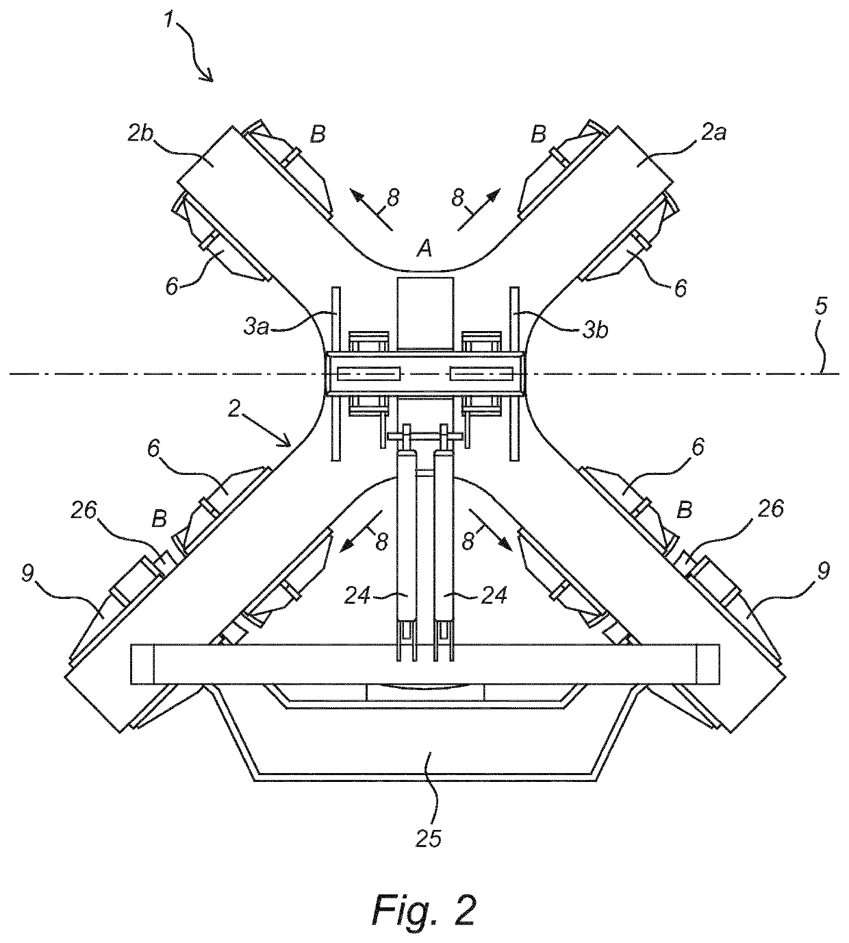 Device and Method for Upending a Tubular Element with a Longitudinal Direction at an Outer End