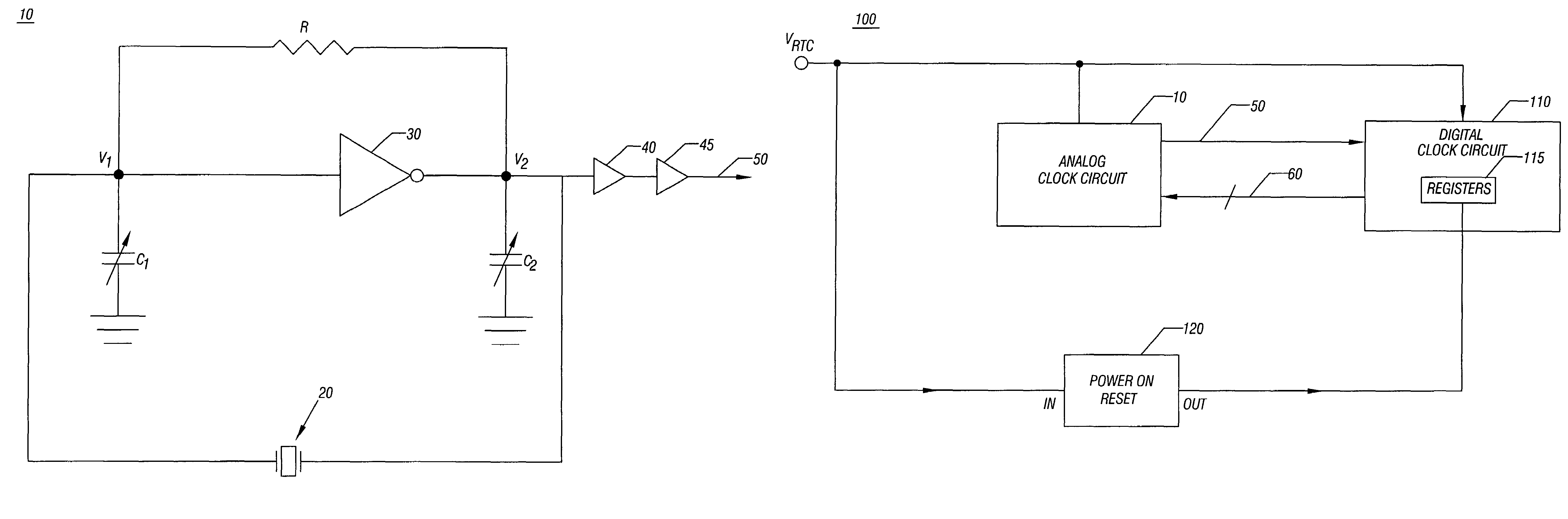 Clock circuit with programmable load capacitors