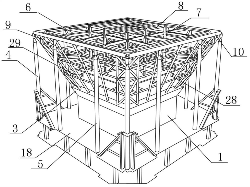 A steel structure roof structure of a tower building and its construction method