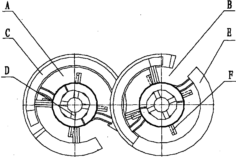 Horizontal four-axis blender