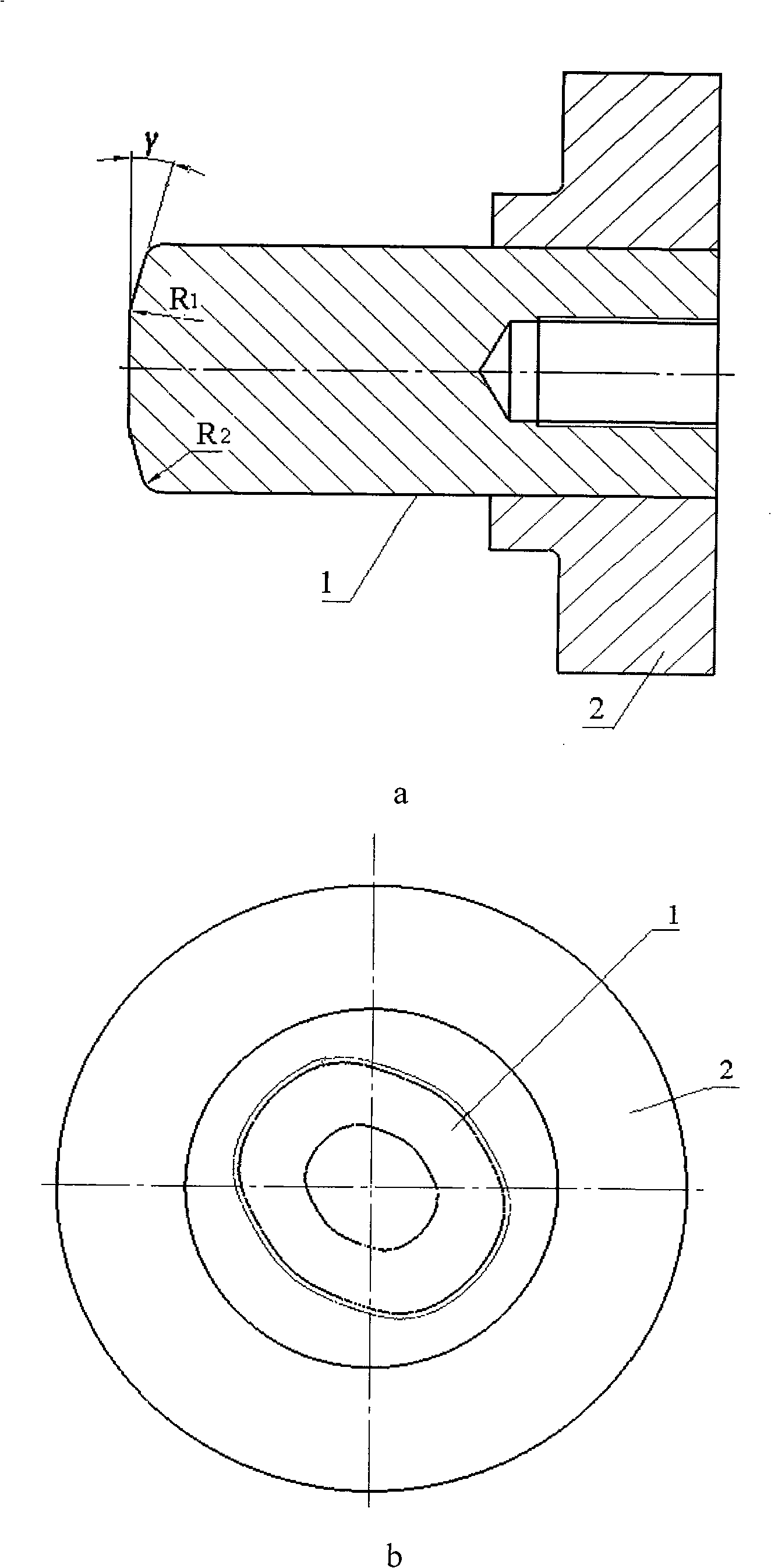 Special-shaped curved surface stator precise compound plasticity shaping process and die