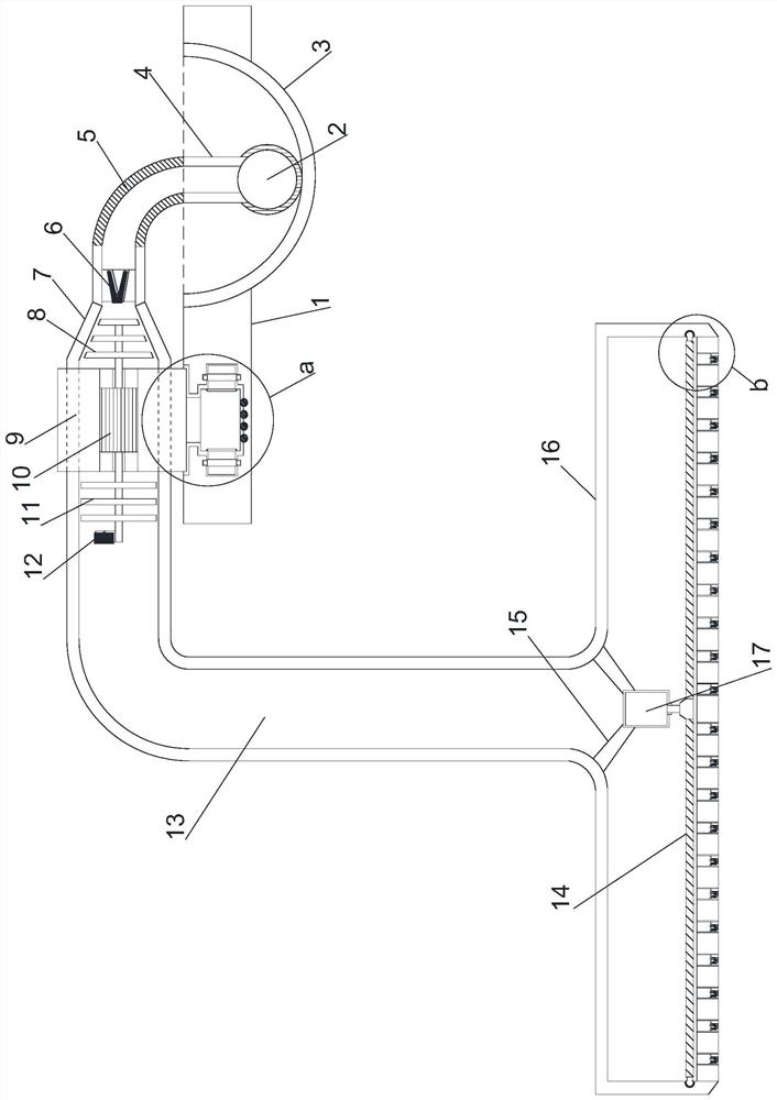 A guided mobile greenhouse irrigation device