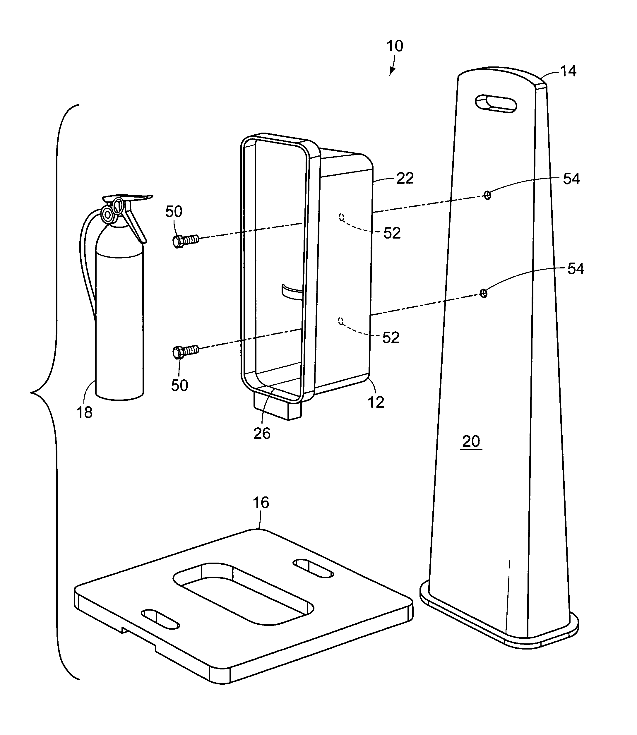 Portable fire extinguisher stand system