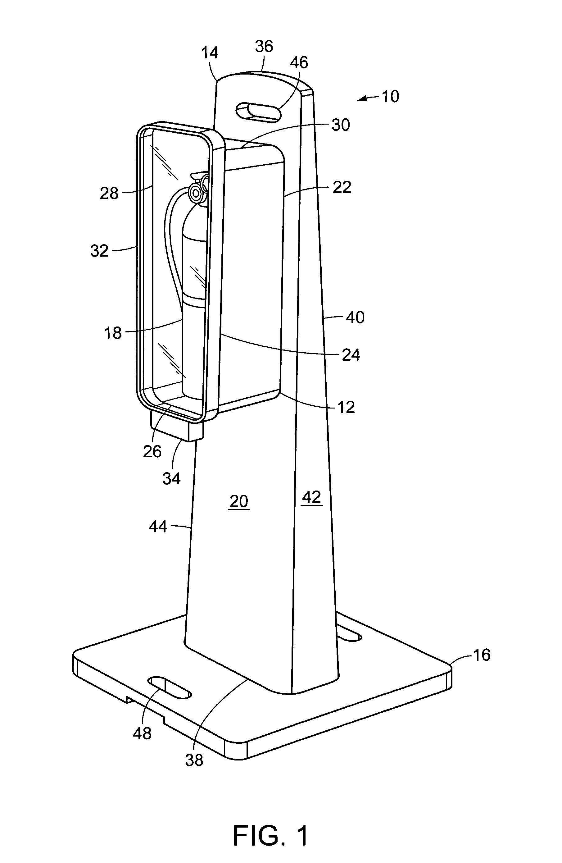 Portable fire extinguisher stand system