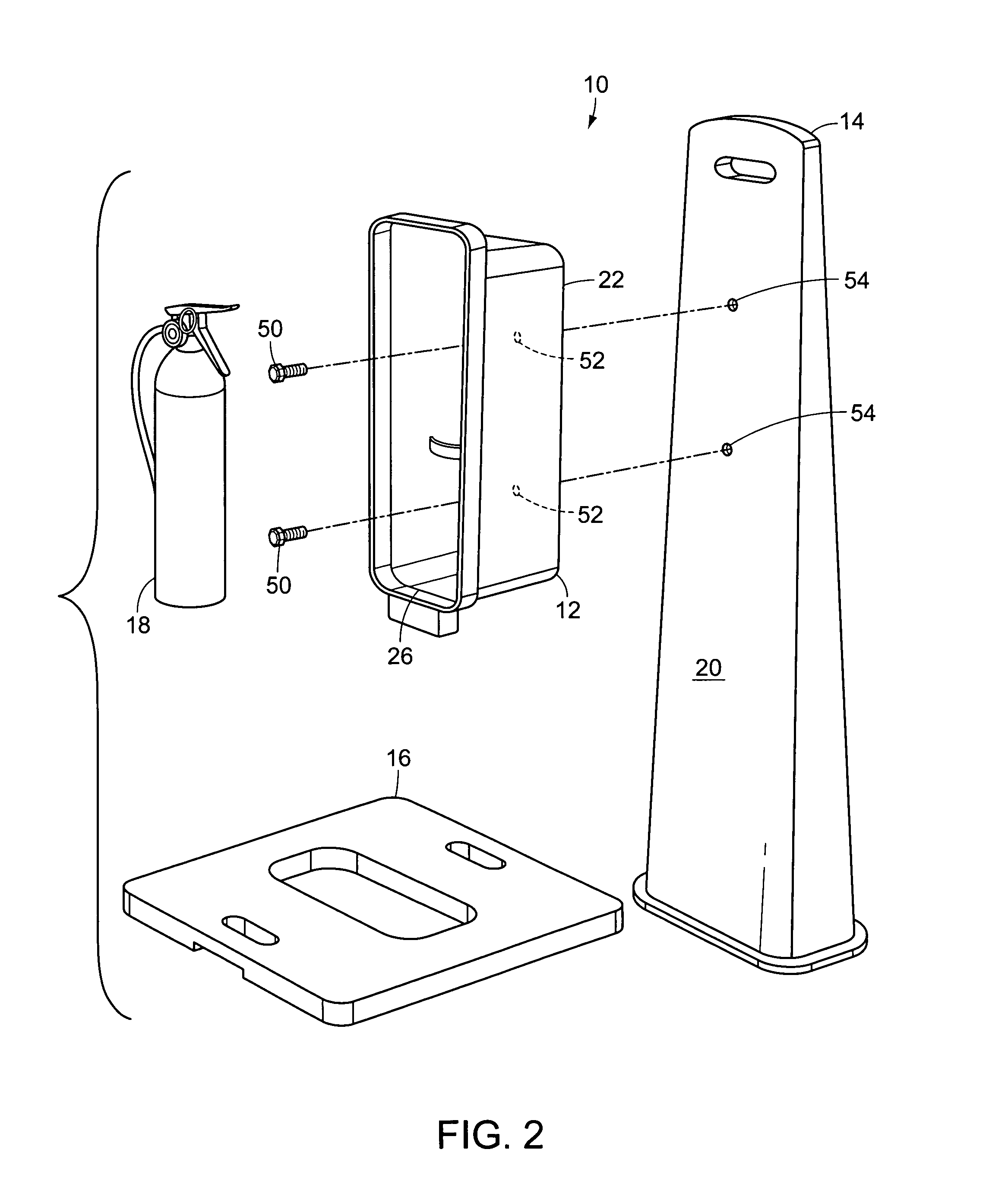 Portable fire extinguisher stand system