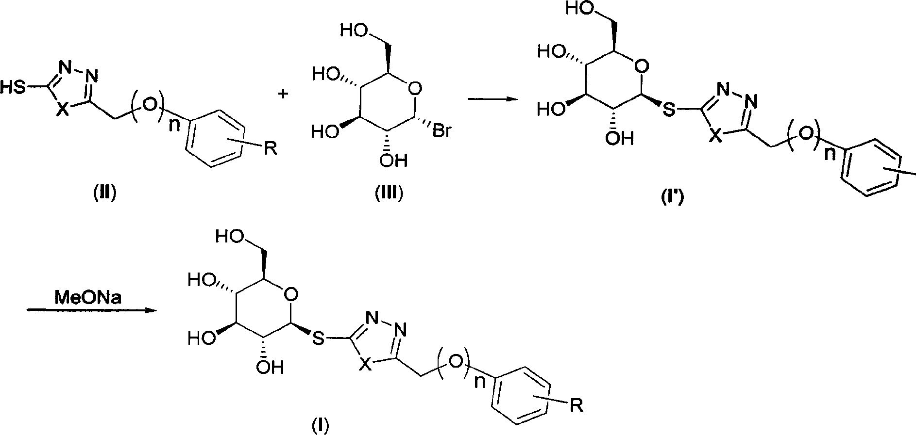 Sulpho-glucosan derivative and preparation method and application thereof