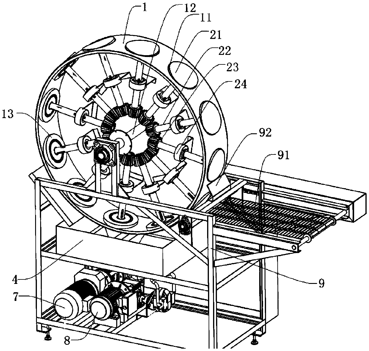 Self-levelling egg skin machine