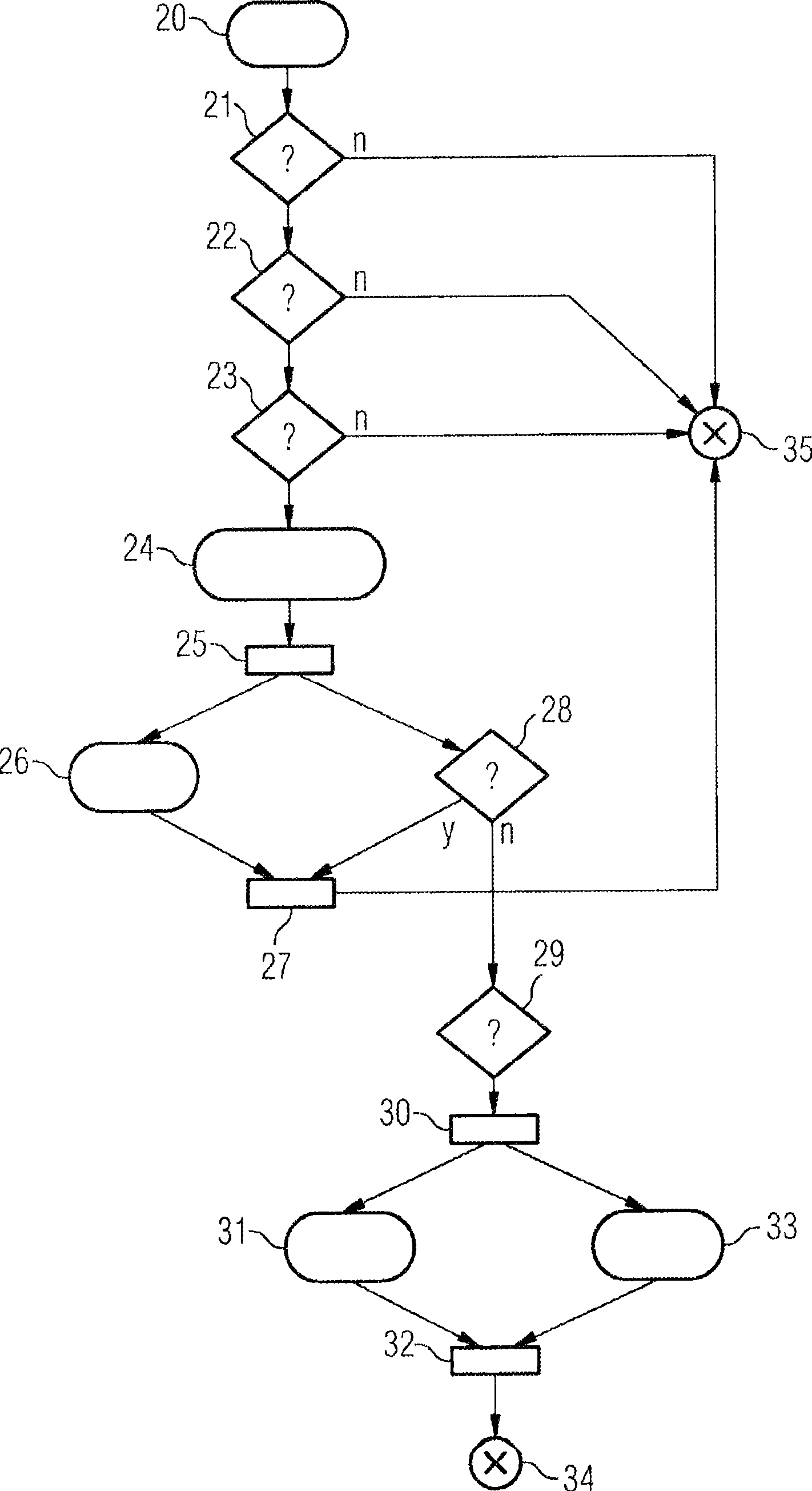 Electric parking brake having a control element for switching into a service mode