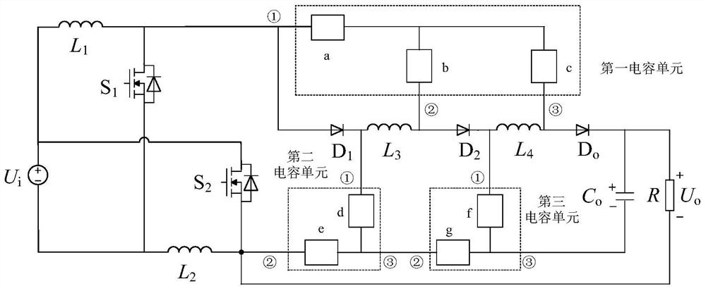 High-gain direct-current converter topological structure based on active network