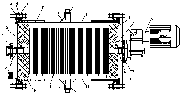 High-efficiency self-controlled horizontal rotary electrode electrocatalytic oxidation decontamination device