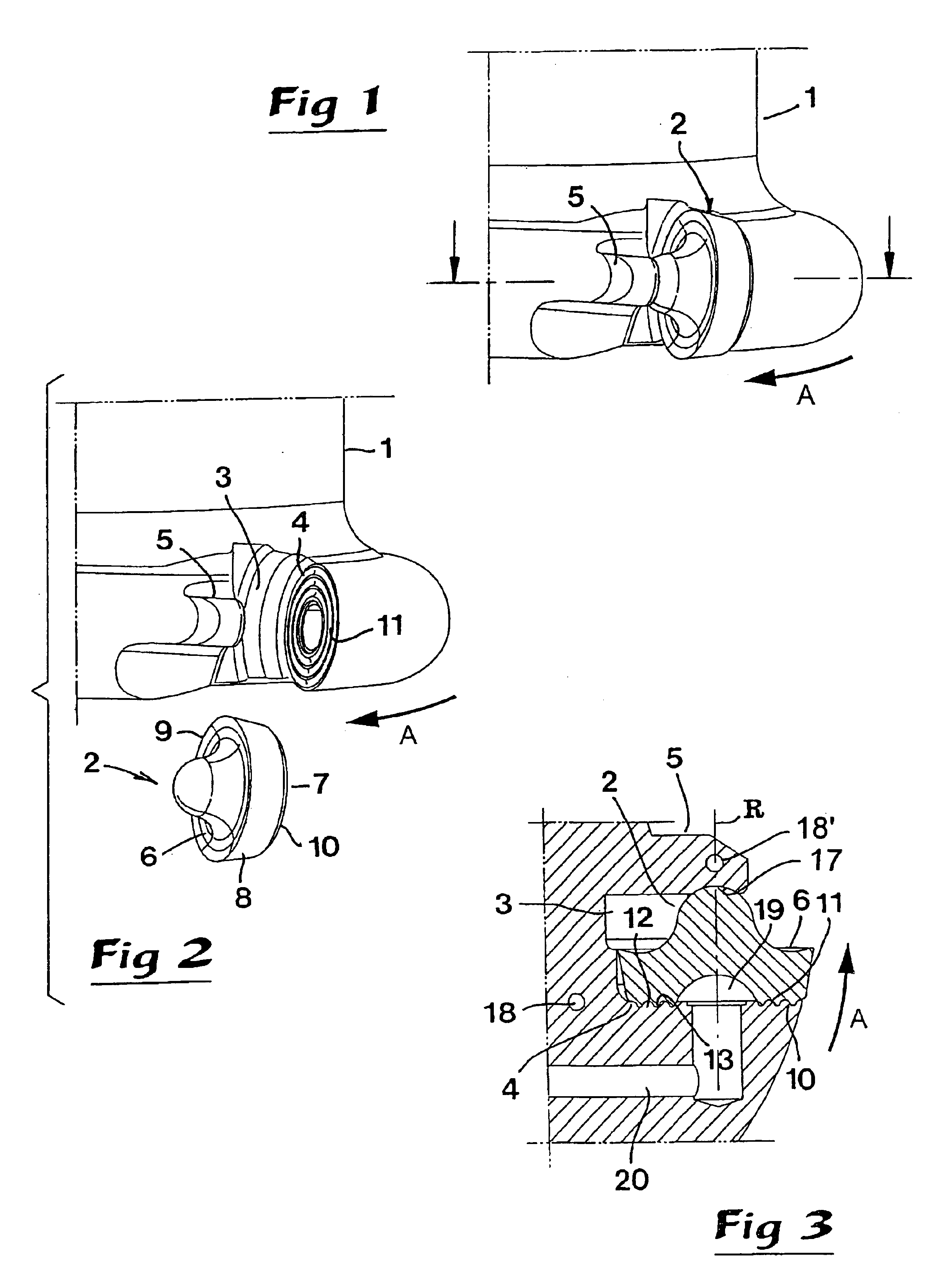 Tool for chip removing machining and rotatable cutting insert for such tools