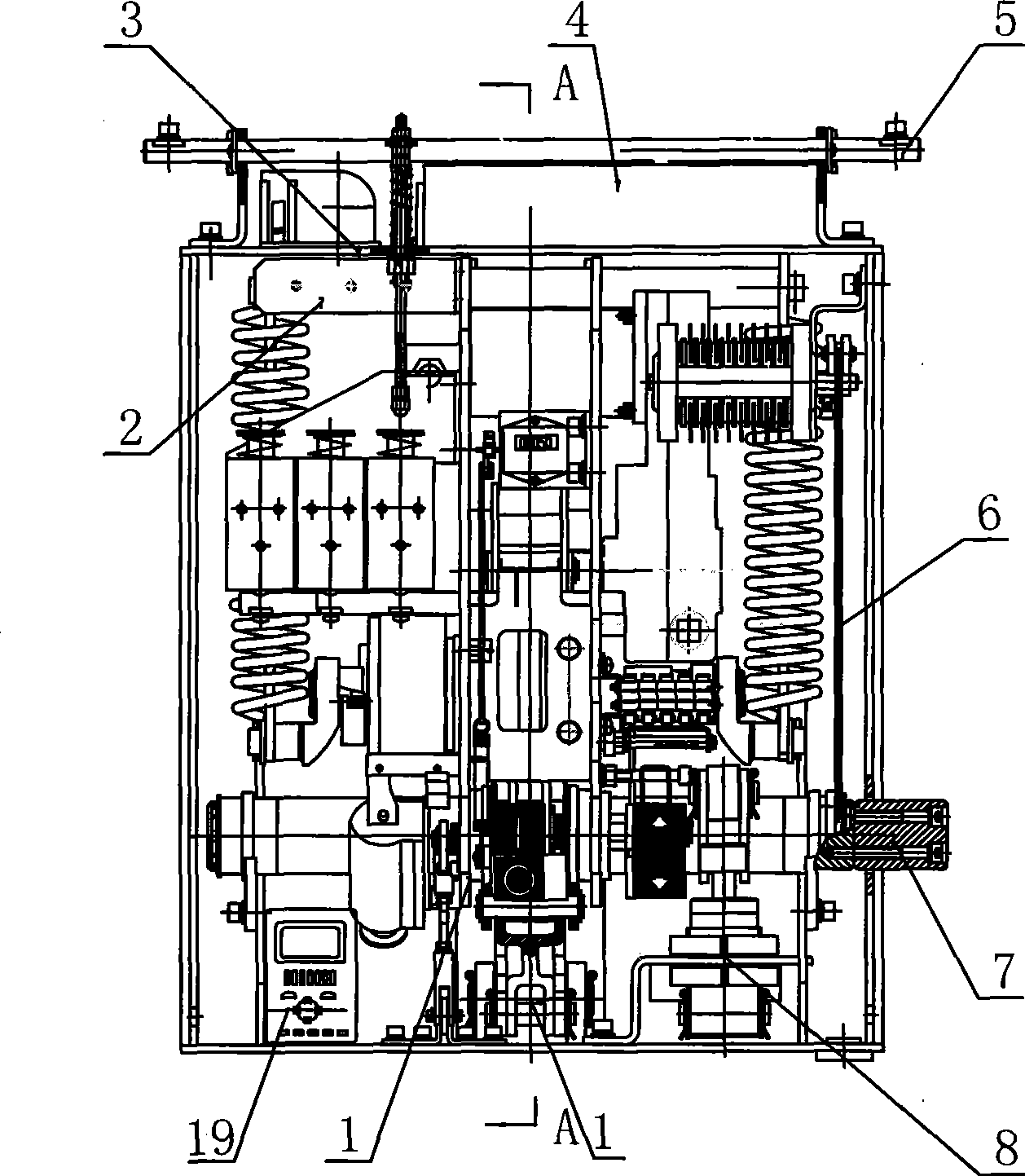Fixed side-installed vacuum circuit breaker