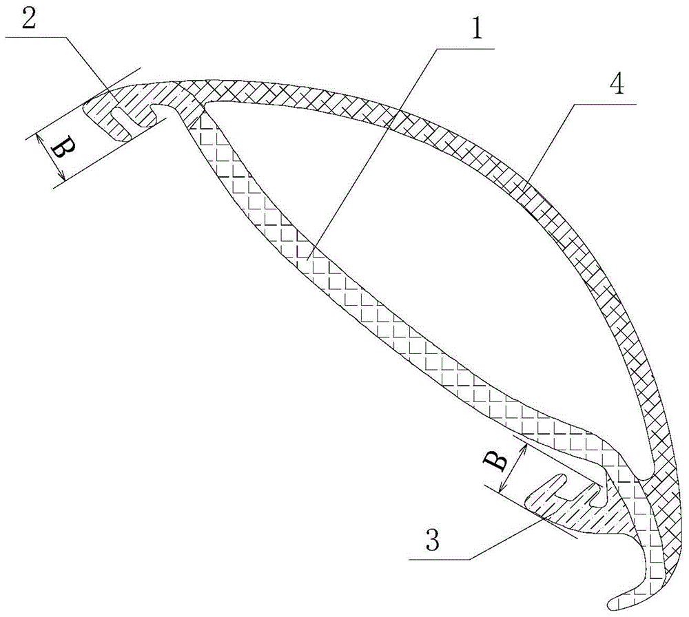 A rubber sealing strip used on the outer guard plate of an automobile door