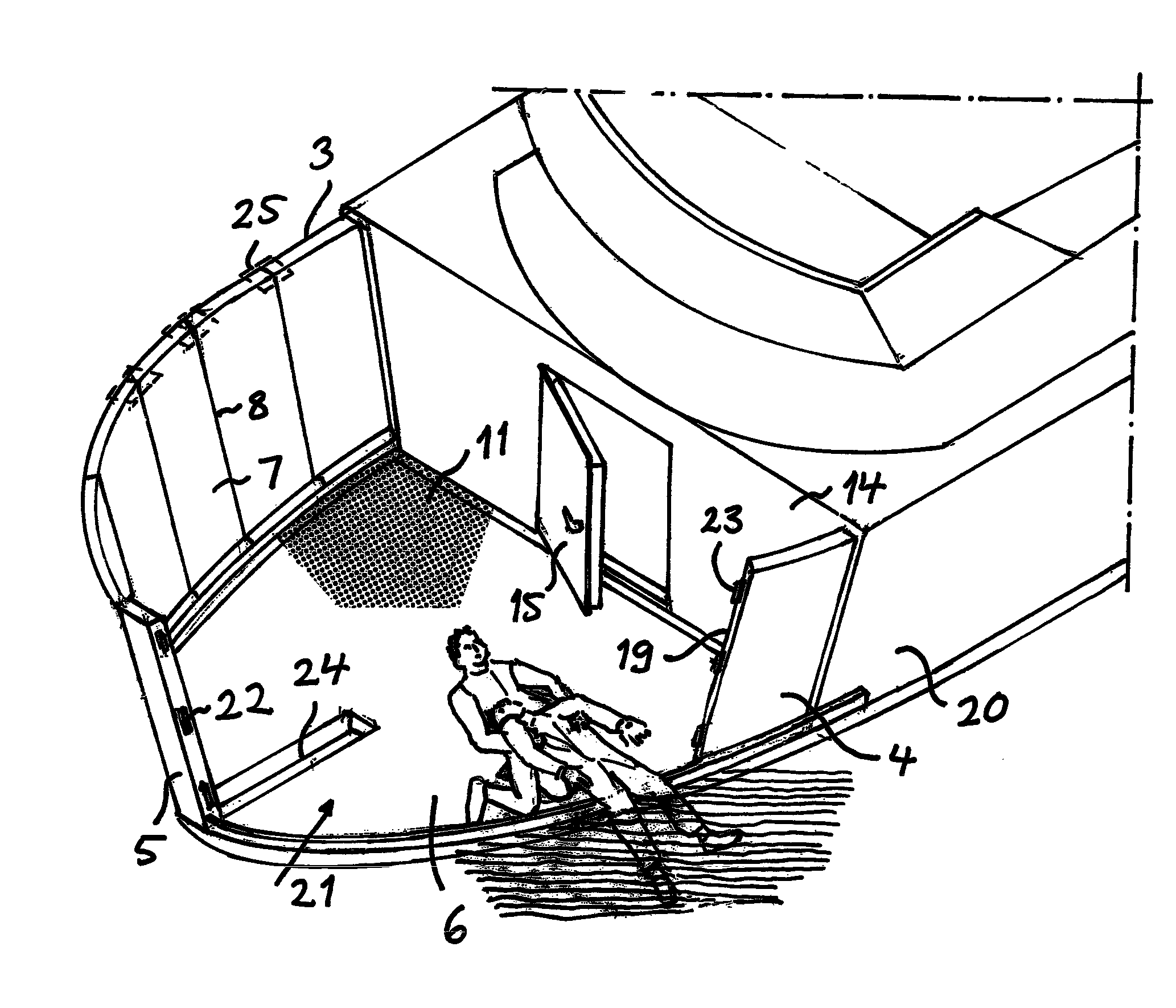 Boat with a displaceable freeboard section