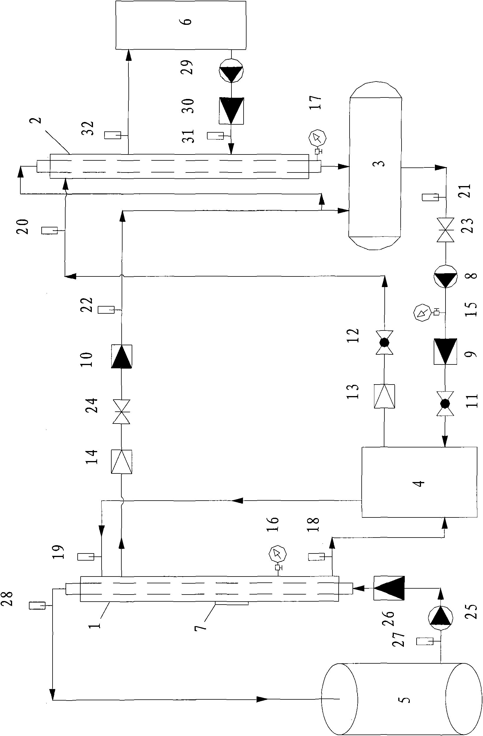 Experimental device for evaporation, absorption and mass transferring of falling film of vertical tube