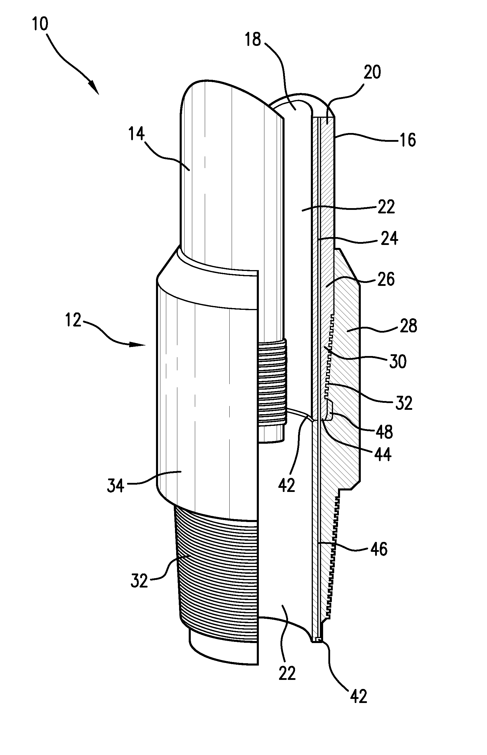 Wired conduit segment and method of making same