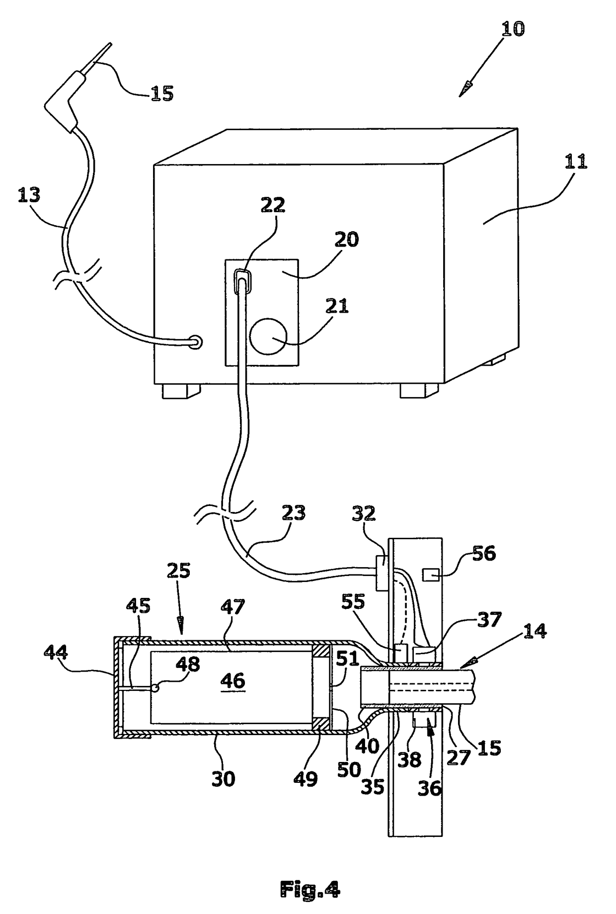 Leak detector with a leak detector testing device