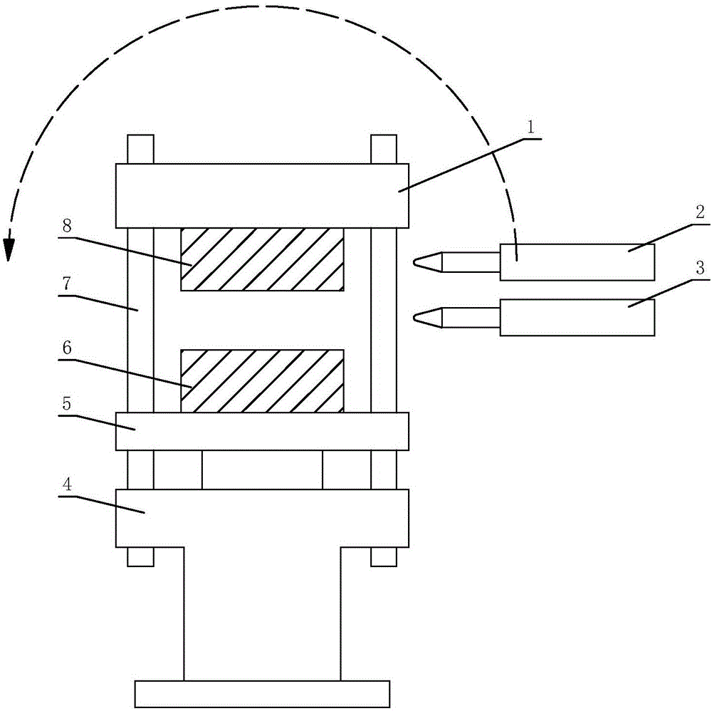 Bi-material vertical injection molding device