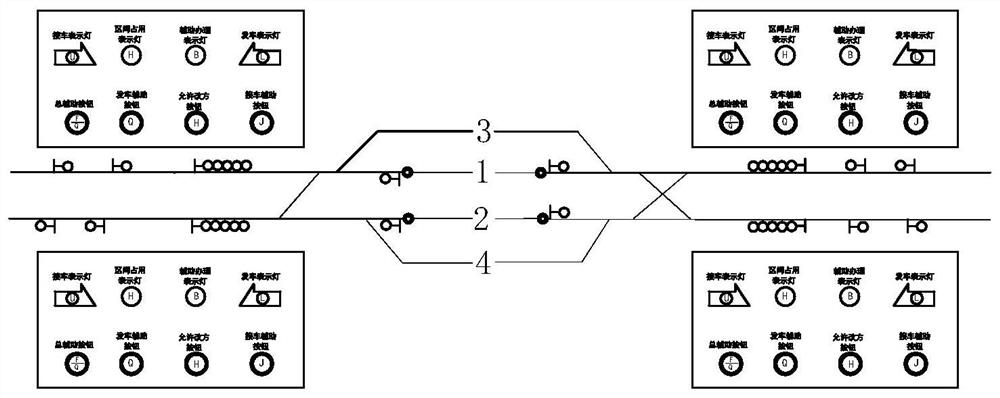 Train interval running direction changing practical training system