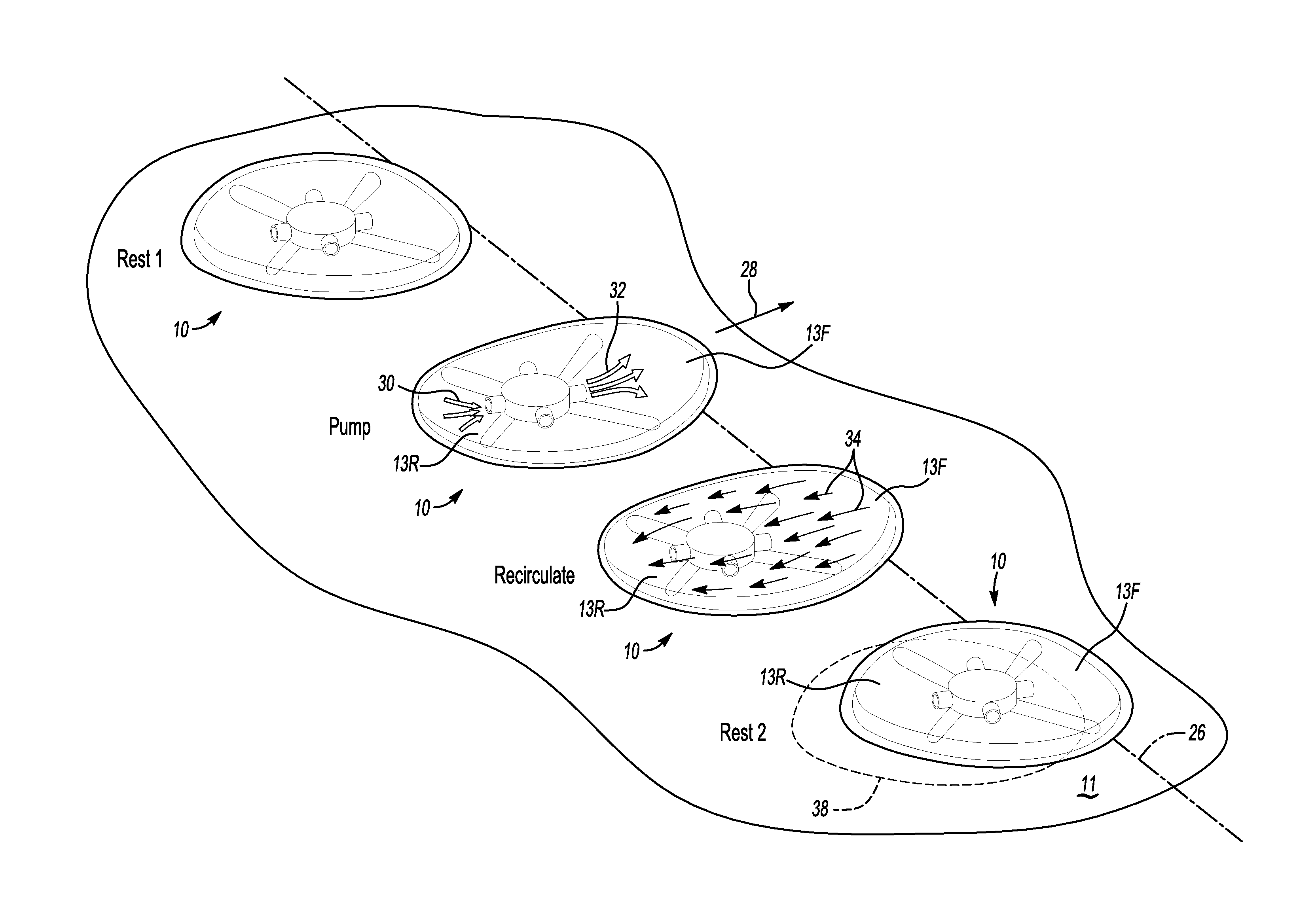 Locomotion of amorphous surface robots